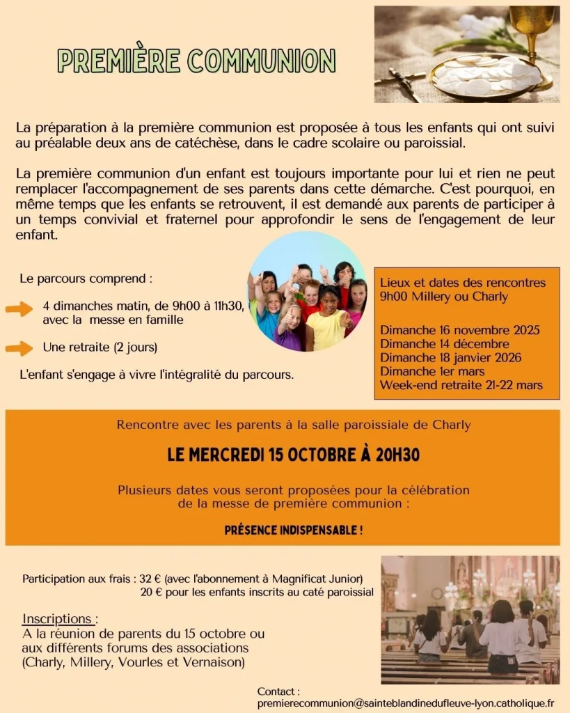 Première communion Sainte Blandine du fleuve